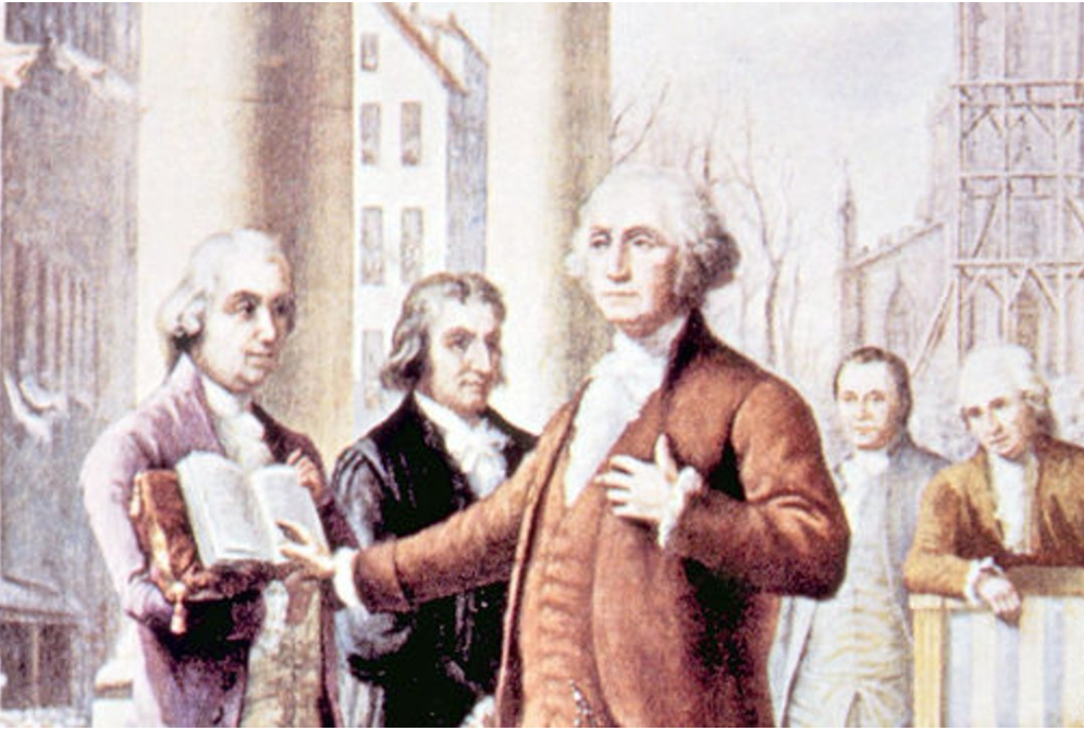 George Washington taking the Presidential Oath of Office